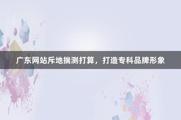 广东网站斥地揣测打算,打造专科品牌形象